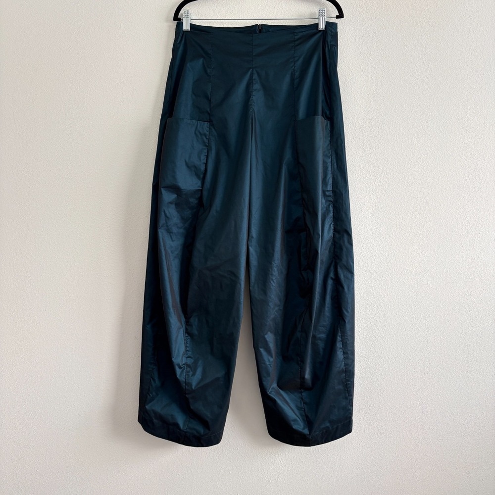 Matthildur Lagenlook Blue Baggie Pants Pockets High Rise Balloon Barrel  Size 3